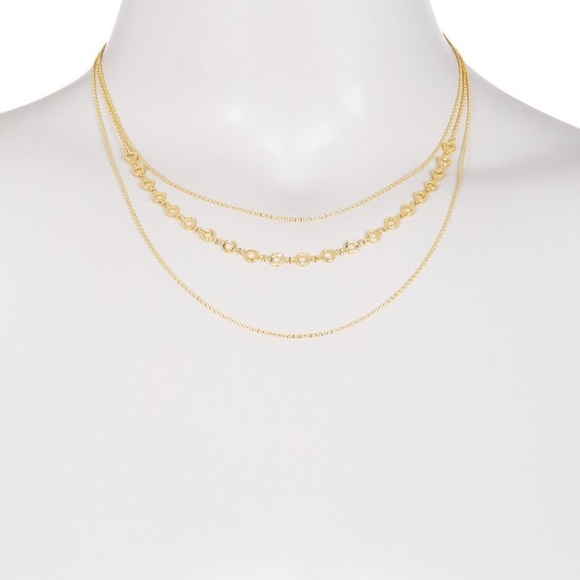 Gorjana 18k Gold Textured Circle 3 Layer Necklace - Picture 2 of 2